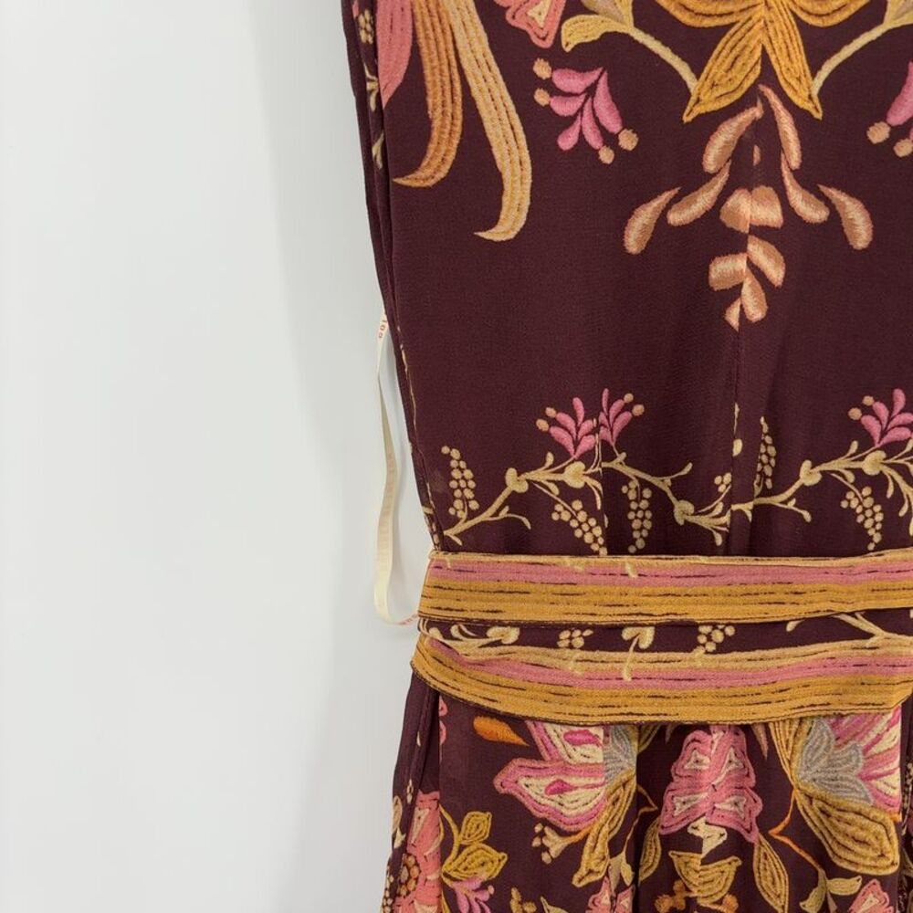 FARM Rio Sleeveless in Burgundy Floral Dress - Picture 2 of 5